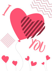 Valentine's Day Cards, vector image,flat design