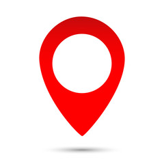 3d map pointer pin isolated on white background