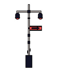 Fototapeta premium traffic light post and signal arrow