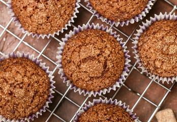 homemade Coffee muffins close-up. Traditional American dessert. Selective focus
