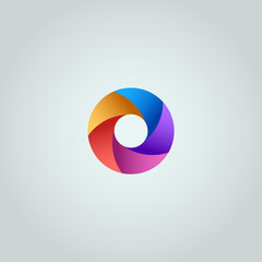 3D business logo template vector