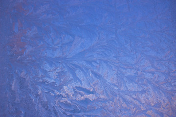 Cold frost patterns on glass