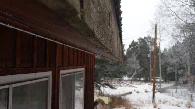 Slow-mo of Cabin House Fascia
