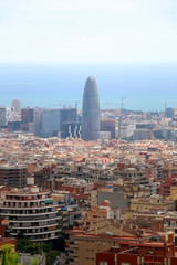 Aerial view of Barcelona from Park Güell.