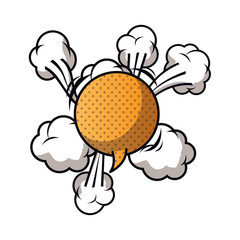 speech bubble with cloud of comic isolated icon