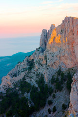 Fototapeta na wymiar Beautiful landscapes of the Crimea in the summer Photos taken in the mountains and the sea in 2018, the photo shows the sea, mountains, sky, nature 