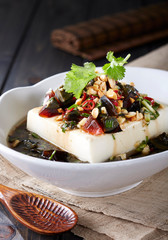 Delicious Chinese cuisine, preserved egg tofu