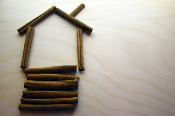 House from cinnamon sticks