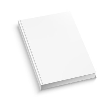 White closed book on white table