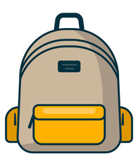 Backpack icon vector illustration. Backpack in a flat style. Vector illustration. School bag.Travel, camping or hiking. Tourism. Luggage.