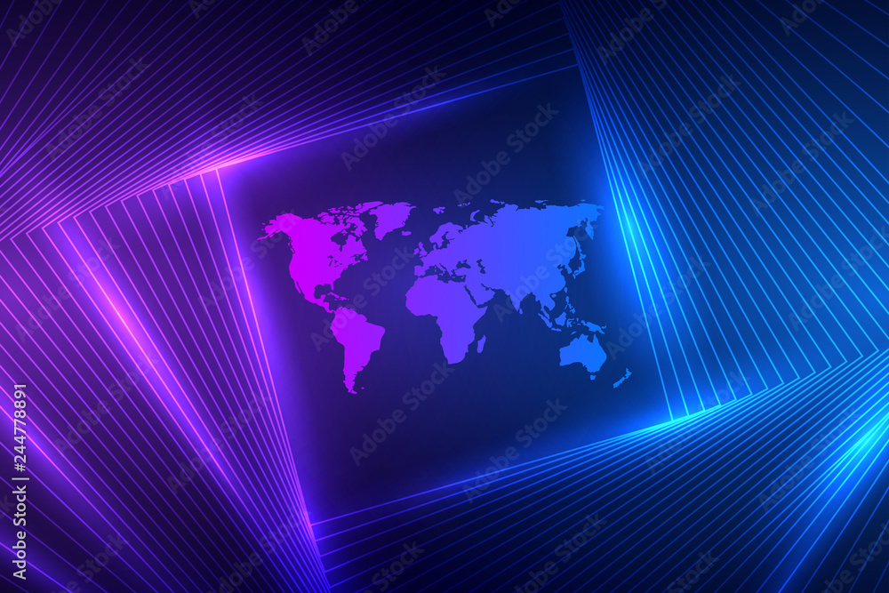 Poster technology concept. future cyber technology web services for business and internet project. geometri