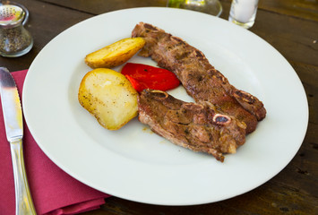 Delicious pork ribs barbecue