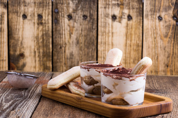 Traditional Italian dessert tiramisu