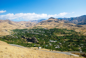 Fototapeta premium Autumn rural landscape of mountains, Armenia