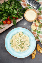 Ravioli with Parmesan Cheese. Healthy Italian Food. 