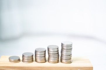 5 rows of coins arranged in ascending order