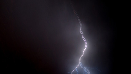 Forked lightning from an apartment in Valderrobres, Spain