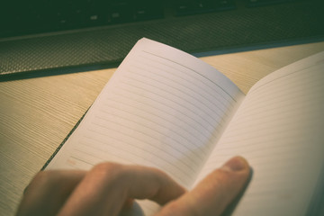 open book on the table