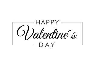Happy Valentines Day typography poster with handwritten calligraphy text, isolated on white red black pink background for sale or greeting card