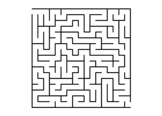 White vector texture with a black maze, game.