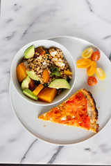 Sorghum with Avocado and Tomato Tart