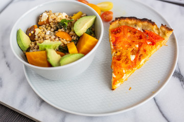 Sorghum with Avocado and Tomato Tart
