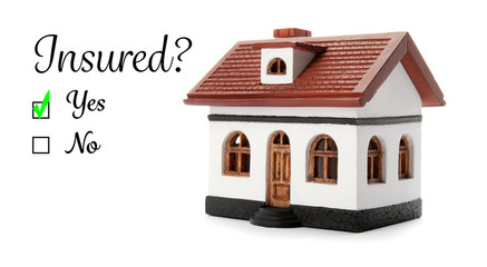 House model on white background. Mortgage concept
