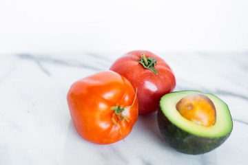 Tomatoes and Avocado Half