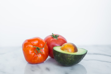 Tomatoes and Avocado Half