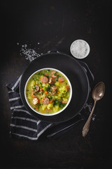 stew with fresh vegetables and sausages