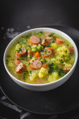 stew with fresh vegetables and sausages