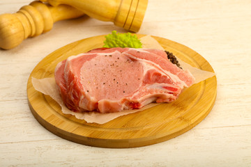 Raw pork cutlet