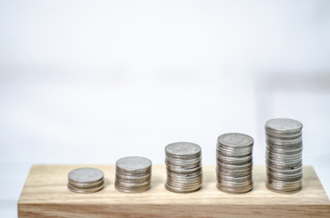 5 rows of coins arranged in ascending order