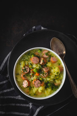 stew with fresh vegetables and sausages