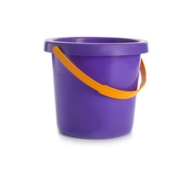 Toy bucket for sand on white background