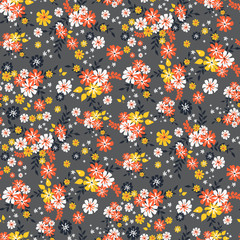 Fashionable pattern in small flowers. Floral seamless background for textiles, fabrics, covers, wallpapers, print, gift wrapping and scrapbooking. Raster copy