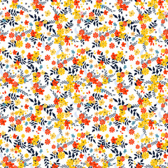 Fashionable pattern in small flowers. Floral seamless background for textiles, fabrics, covers, wallpapers, print, gift wrapping and scrapbooking. Raster copy