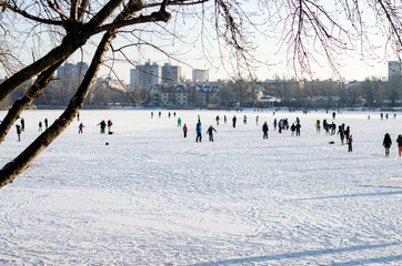 ice skating in the city