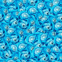 seamless background. Pattern of a lot of blue roses. Image for project or design.