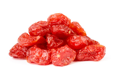 Heap of dried dogwood close up on a white. Isolated.