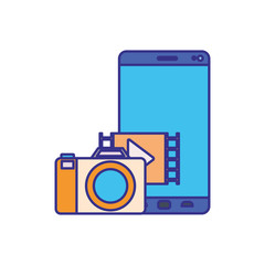 screen smartphoen with camera isolated icon