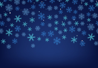 Winter background with falling snow and snowflakes