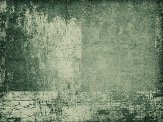 Old green texture. Vintage grunge background. Abstract surface of aged paint