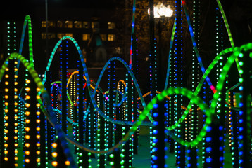 new year illumination in the night city