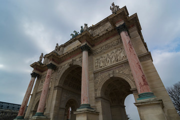 Fototapeta premium Paris, France. Arc de Triomphe du Carrousel at Tuileries.