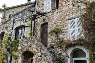 House Facade in St Paul de Vence, old city near Nice.
