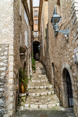 Alleyway in St Paul de Vence, old city near Nice.