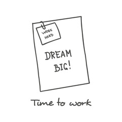 Motivation note icon in hand drawn style