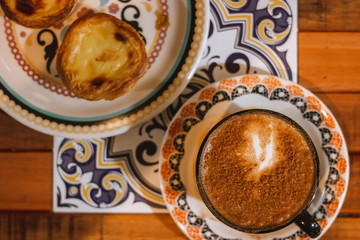 Coffee and Belem cake