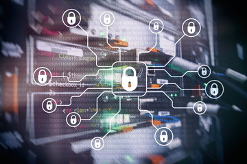 Cyber security, data protection, information privacy. Internet and technology concept.